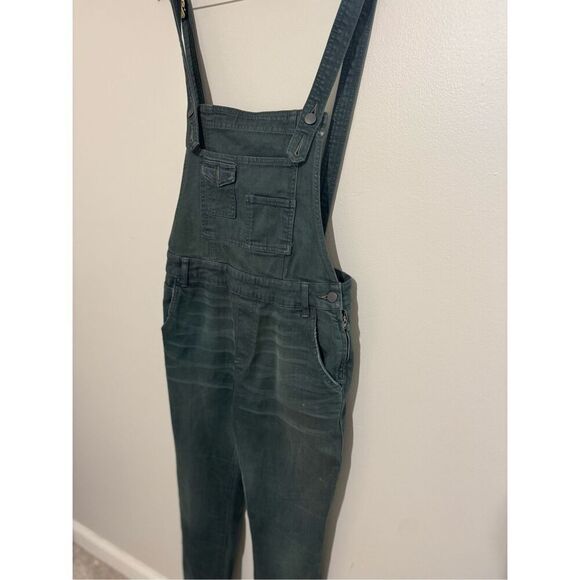 FREE PEOPLE WE THE FREE FP Denim Overalls Dark Wash Size 28 Green/blue - Picture 5 of 10